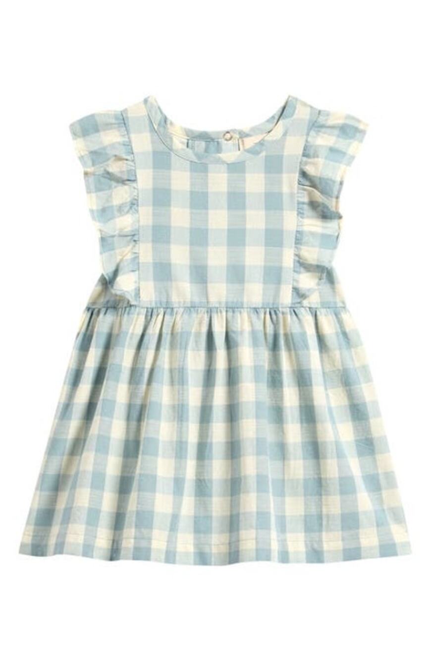 Pehr Kids' Organic Cotton Checkmate Flutter Sleeve Dress